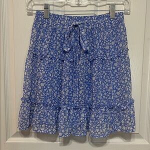 Sienna Sky Blue and White Floral Skirt
